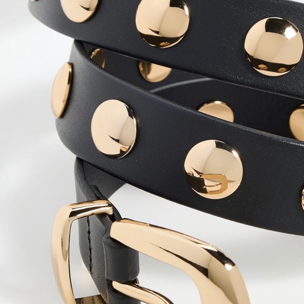 MADEWELL True Black Leather Western Studded Belt - Picture 4 of 14
